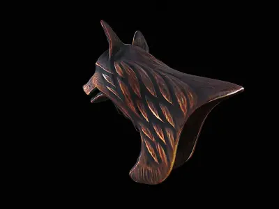 wood carved wolf 3D model