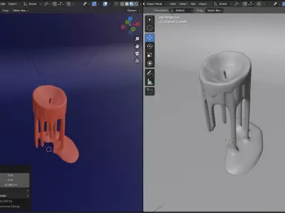 Melting Candle Low-poly 3D model
