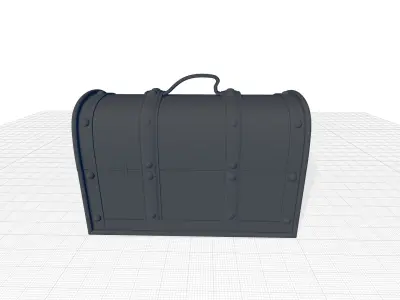 Baron Decorative Storage Trunk Wood Box 3D model