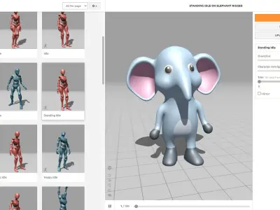 High-Quality 3D Cute Elephant - Animated for Games  Low-poly 3D model