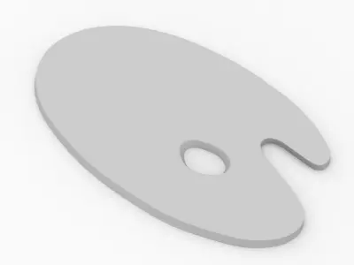 Wooden Artist Palette 3D model