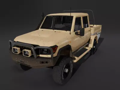 Toyota Land Cruiser J79 - Utility Truck Low-poly 3D model