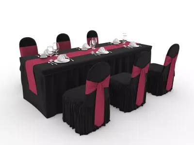 Banquet Table and Chair 145 3D model