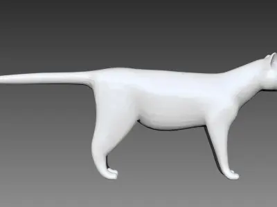 Cat base mesh for Zbrush 3D model