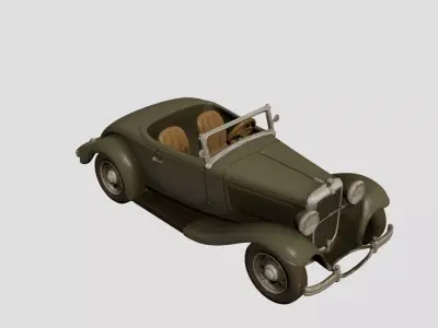 1930s Early Vintage Roadster Convertible3 D model 3D model