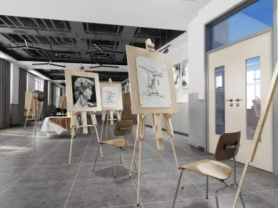 art studio Low-poly 3D model