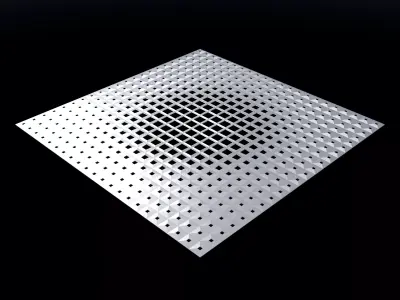 Perforated panel with parametric pattern 25O26 3D model