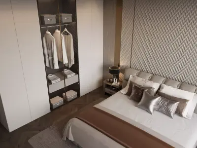 Modern Luxury Master Bedroom 3D model