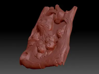 The cat family 3D print model