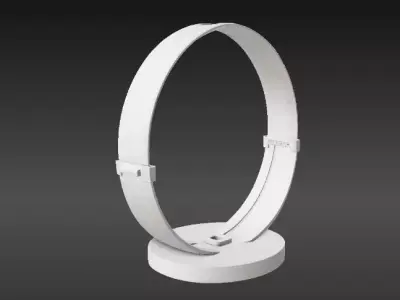 Curved Headphone Stand Modern 3D Printable Desk Accessory Low-poly 3D model