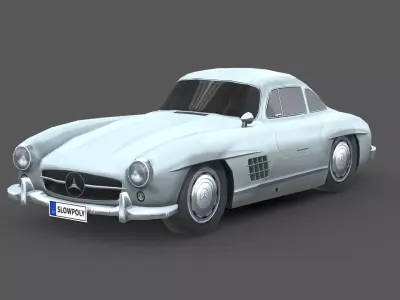 Mercedes Benz 300SL Gullwing Low-poly 3D model