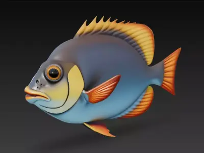Fish Realistic 3D Model - Low Poly Realistic Game Ready Low-poly 3D model