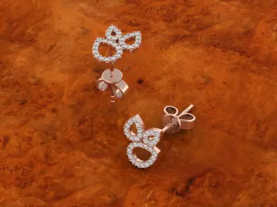 Diamond Jewelry Earring 3D print model 3