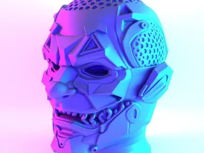 Joker Cyberpunk Bust toy 3D print model