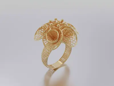 woman ring 3D print model 8