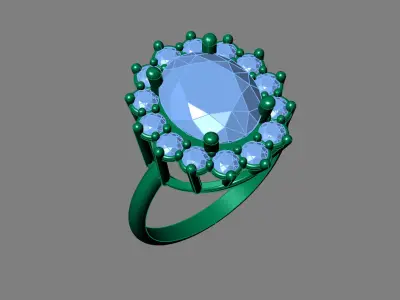 Rings for Women Womens Rings Stone Ring Ready STL 3DM Models  3D print model 12