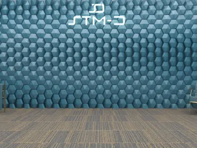 STM-D hexagon wall parametric model 250 Low-poly 3D model