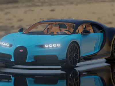 Bugatti Chiron - Photorealistic Low-poly 3D model