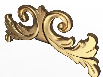Carved Plaster Molding Decoration 030 Low-poly 3D model