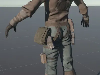 Soldier man in gas mask Low-poly 3D model