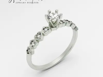 Anel Solitario A1048 3D print model