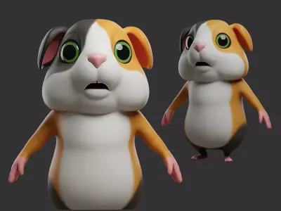 Guinea Pig  I Cartoon Low-poly 3D model