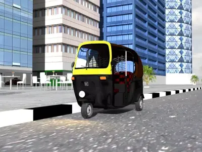 tuk tuk rickshaw Low-poly 3D model