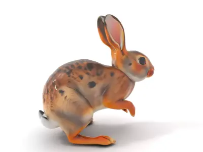 Spotted Hare Wildlife model pack Low-poly 3D model