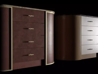 Luxury Curved Island Drawer Cabinet  Interior Furniture 3D Model 3D model