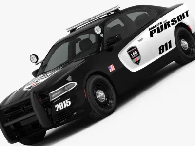Dodge Charger Pursuit 2015 detailed interior 3D model