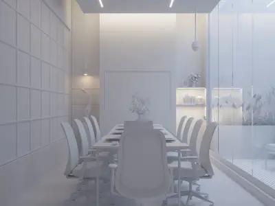 Meeting room with outfoor roof 3D model