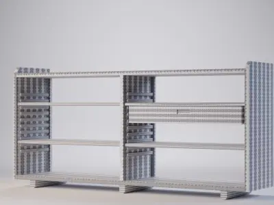 Ventura notched bookshelf 160x36x76 Low-poly 3D model