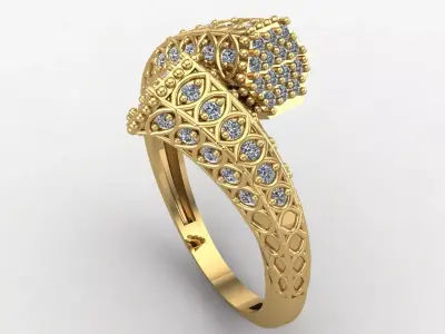 Two Head Women Ring 3DM Womens Ring 3d models 3D print model 3D print model purchase