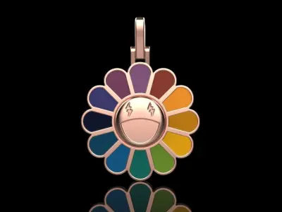 Flower rainbow pendant model 875 3D print model