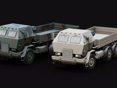Military 6x6 Medium Supply Truck Low-poly 3D model