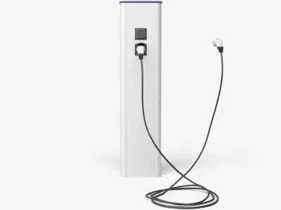 Electric Vehicle Charging Station asset collection 3D model