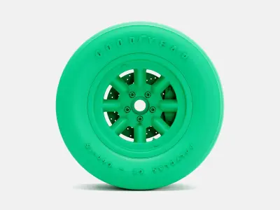 15x8 Minilite Wheel and Goodyear Polyglas G60 Tire 3D print model