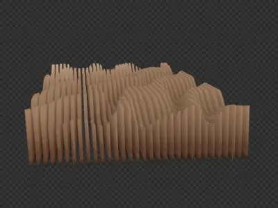 Artistic slices of modern curves and wave 3D print model