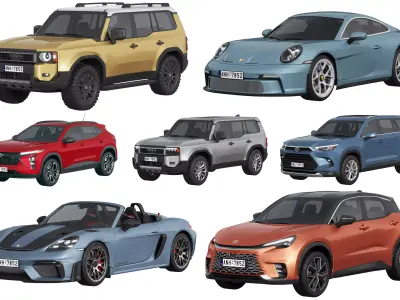 HQ cars collection 43 3D Model Pack