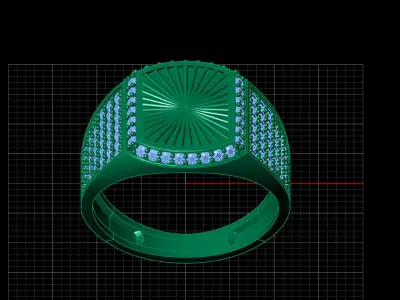 Print Ready STL 3DM  Gents Rings Diamond Men Ring  3D print model 94