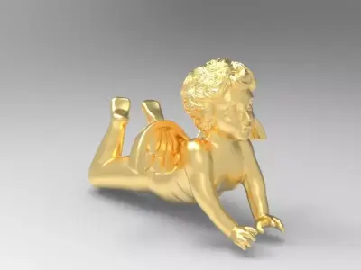 baby angel sculpture 3D model