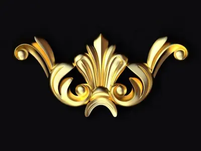 Central decor ornament for furniture 3D model 28