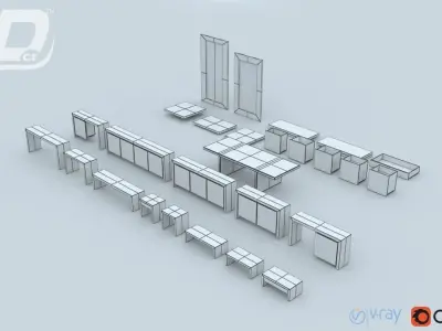 Beela Furniture Set 3D model