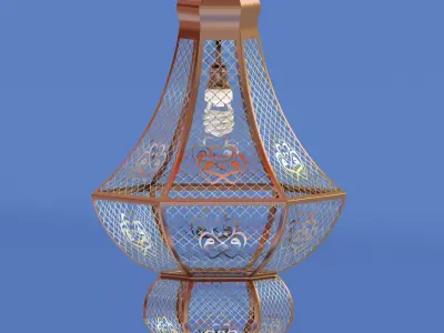 Moroccan Pierced Hanging Lamp 3D model