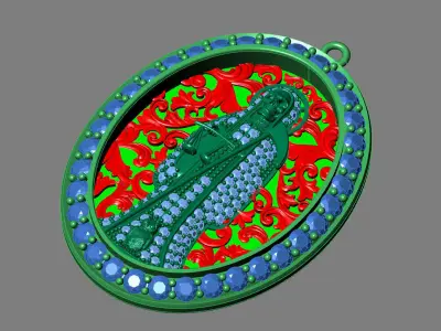  santa muerte holy death small size pendant 3D STL 3DM skull 3D print model