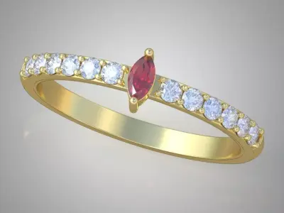 Diamond ring 0478 3D printable model Free 3D print model