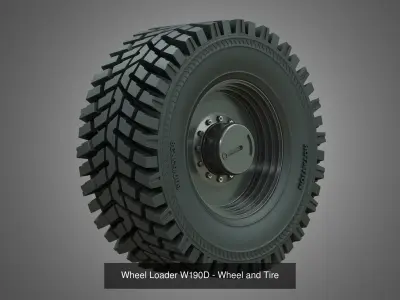 Industrial Wheels and Tires  4 in 1 3D Model Pack