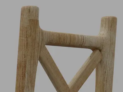 Wodden Chair with seat pat Free 3D model