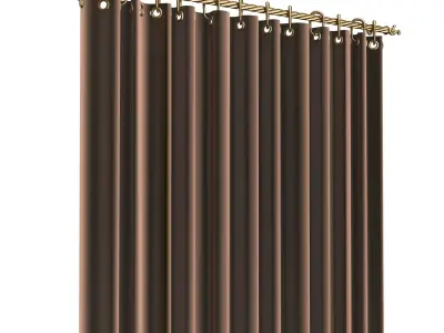 Cornice Classic Curtain 01 Gold Low-poly 3D model