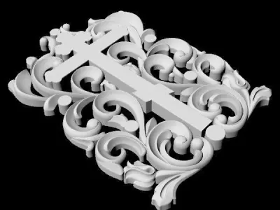 Central decor ornament for furniture 3D model 806